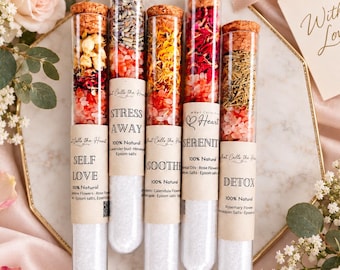 Wedding Planner Gift Box Set Bath Salt Spa Tube Sampler Collection Floral Botanical Relaxation Product Bridesmaid Appreciation Maid Honor
