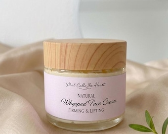 Tallow Face Cream Esthetician Professional Whipped Moisturizer Glass Jar Wooden Lid Natural Skincare Manuka Honey Jojoba Rosehip