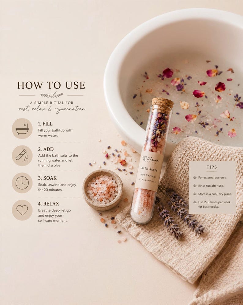 Bath Salt Gift Set Coworker Spa Relaxation Women Wellness Present Box Spring Collection Himalayan Epsom Soak Sampler Tube Whatcallstheheart image 19