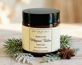 Thanksgiving Host Gift Bison Tallow Cream Manuka Honey Frankincense Face Moisturizer Handmade Beauty Balm Natural Skincare Holiday Hostess