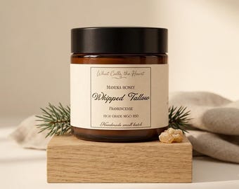 Tallow Cream Teacher Appreciation Gift Women Manuka Honey Frankincense Skincare Face Balm Body Moisturizer Grass Fed Bison Whipped Natural