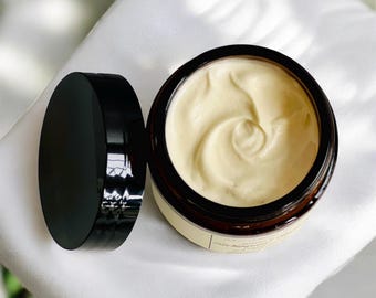 Whipped Tallow Cream Influencer Gift Manuka Honey Bison Tallow Face Balm Frankincense Skincare Amber Glass Jar Beauty Product
