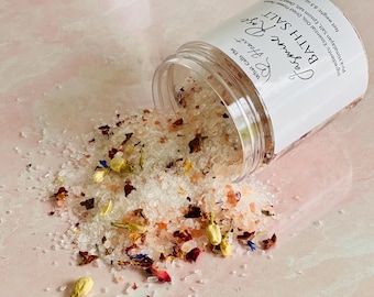 Natural Bath Salts in Jar- Relaxing Spa Soak, Himalayan & Epsom Bath Salt Gift Set