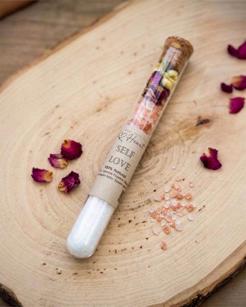 Bath Salt Gift Set Coworker Spa Relaxation Women Wellness Present Box Spring Collection Himalayan Epsom Soak Sampler Tube Whatcallstheheart image 14