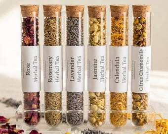 Loose Leaf Tea Glass Vials Set, Tea Sampler Tubes