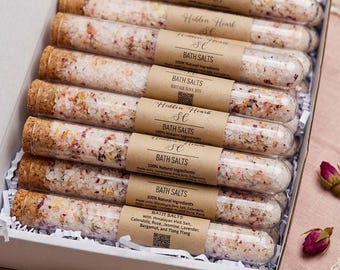 Lavender Bath Salts | Magnesium, Himalayan & Epsom Soak | Lavender Spa Gift Box | Natural Bath Tubes | Self Care Gift