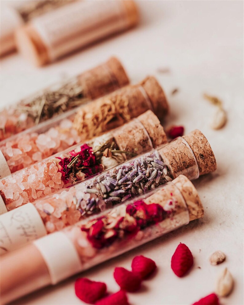 Bath Salt Gift Set Coworker Spa Relaxation Women Wellness Present Box Spring Collection Himalayan Epsom Soak Sampler Tube Whatcallstheheart image 7