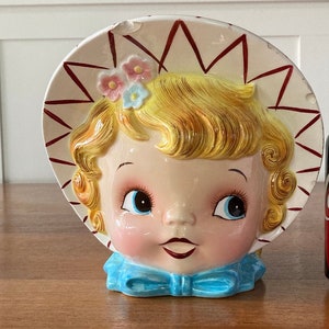 Vintage Lefton Miss Daisy Head Vase: Handpainted Ceramic Planter
