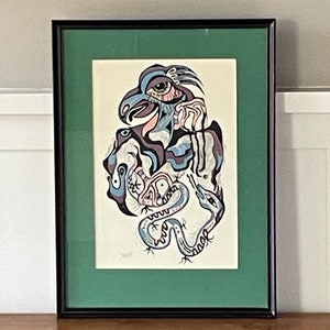 Daphne Odjig First Nations Art: &quot;The Eternal Struggle&quot; Framed Print