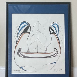 Gelineau Fisher &quot;Partnership&quot; Native Art Print, Matted & Framed