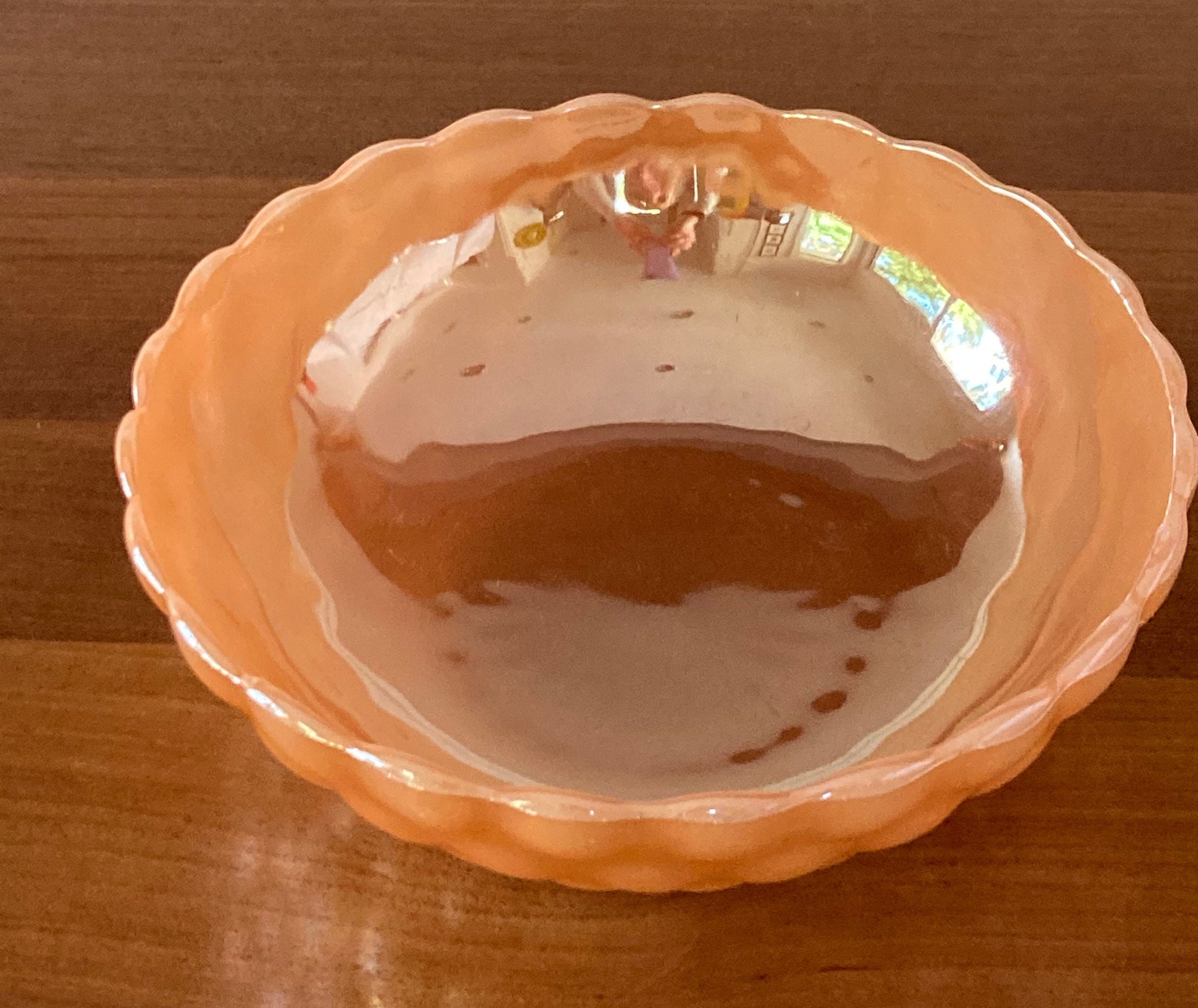 Vintage Fire King Peach Luster Bubble Bowl Set: Anchor Hocking