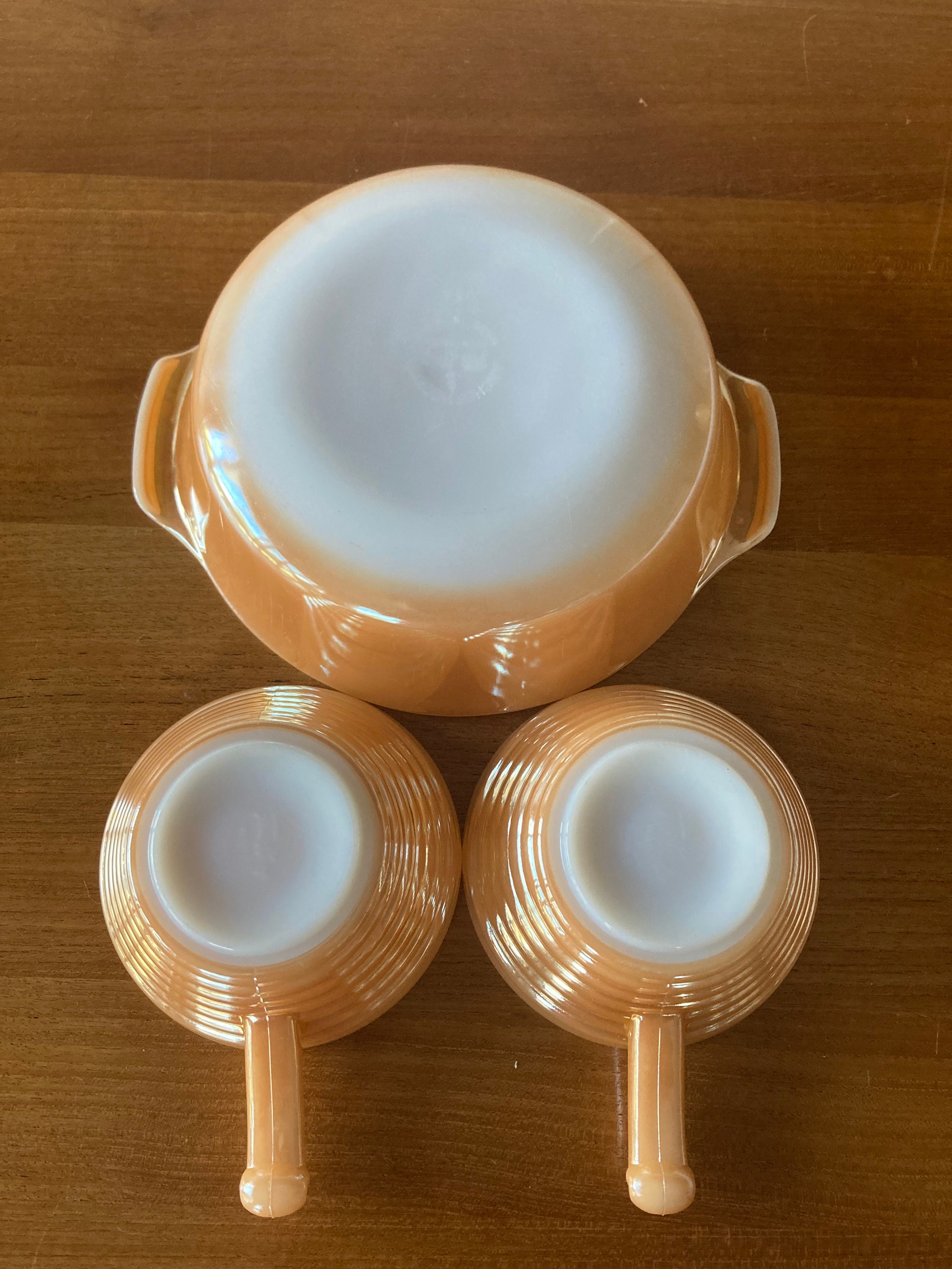 Vintage Fire King ピーチラスター キャセロール 蓋付き USA ヴィンテージ ファイヤーキング ピーチラスター キャセロールセット