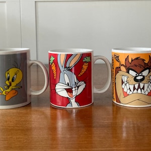 Se vende por separado Looney Tunes Taza de café Tweety Bird, Sylvester & Tasmanian Devil Promocional Cartoon Drinkware Bugs Bunny TV Taza coleccionable