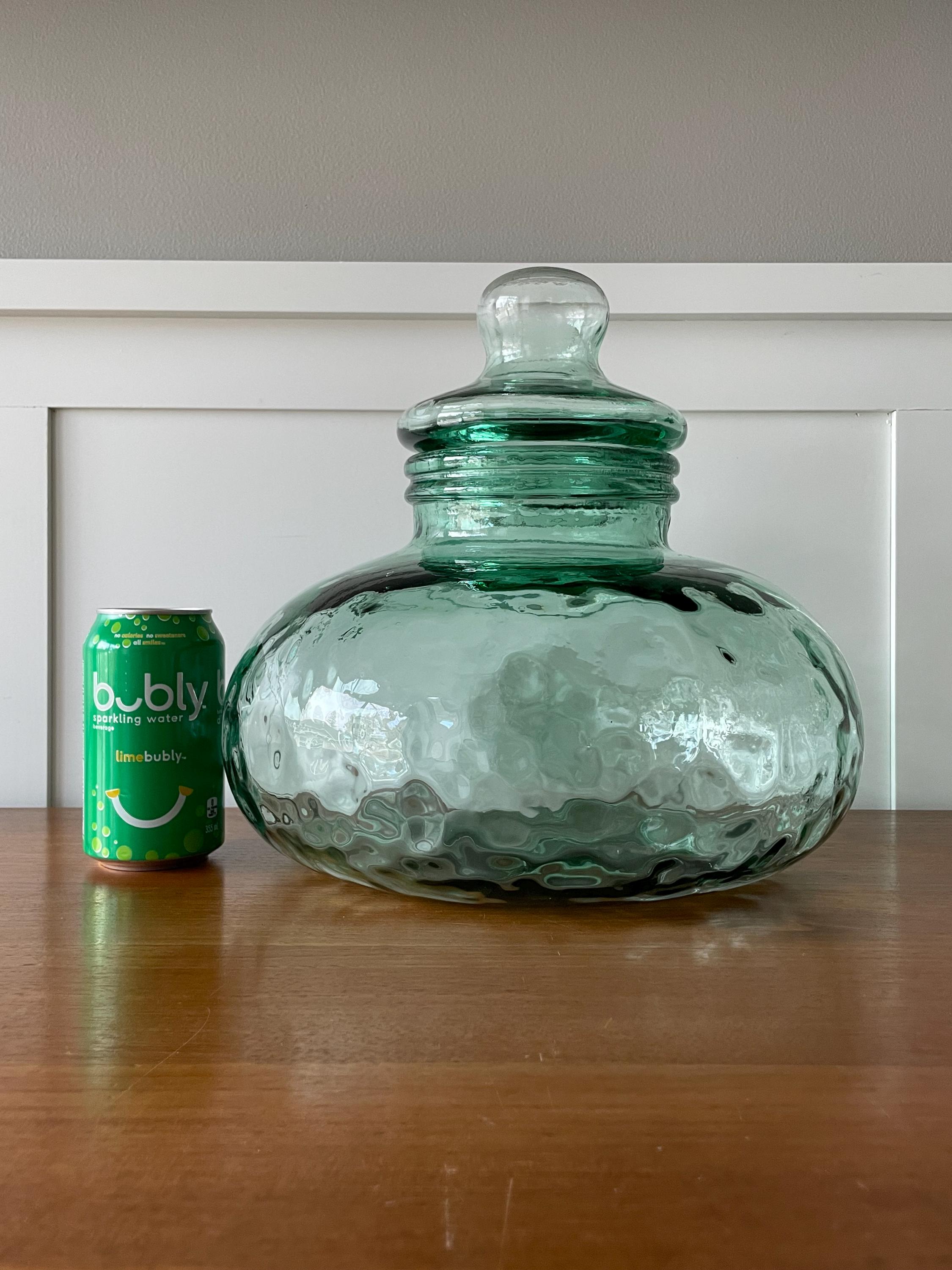 大きな緑色のガラス製薬瓶：スペイン製リサイクルガラス装飾品 - Etsy 日本