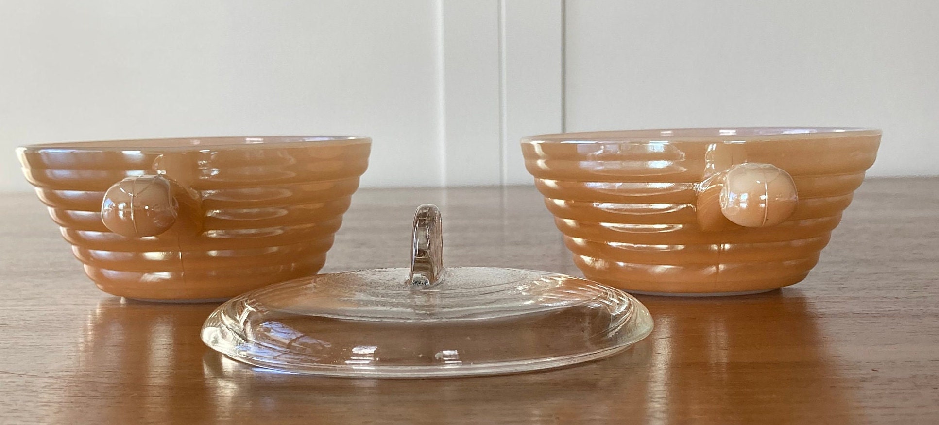 ヴィンテージ ファイヤーキング ピーチラスター キャセロールセット