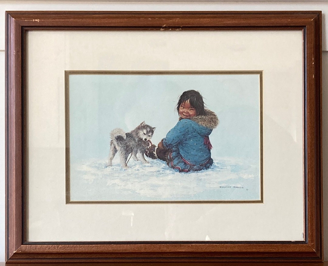 Dorothy Francis Canadian Inuit Art little Puglik's Playmate Matted