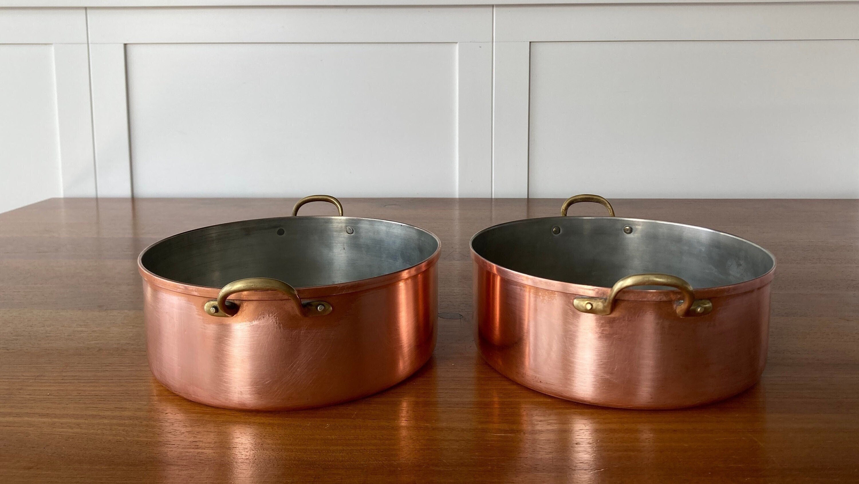 2 Copper & Brass Pots Tagus of Portugal 20cm/ 8 Dameter Etsy