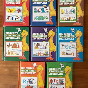Vintage Big Bird Sesame Street Dictionary Set: Jim Henson Muppets