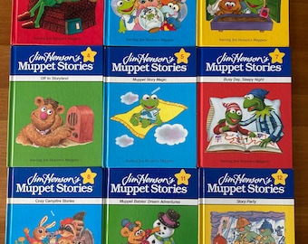 90s Muppet Stories Jim Henson&#39;s Muppet Hard Cover Books Starring Kermit Miss Piggy Gonzo Vol #1 2 3 4 5 7 8 11 12 Vintage TV Characters Show