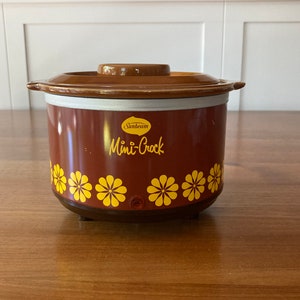 Vintage Sunbeam Mini Crock Pot Slow Cooker Electric Ceramic Pot