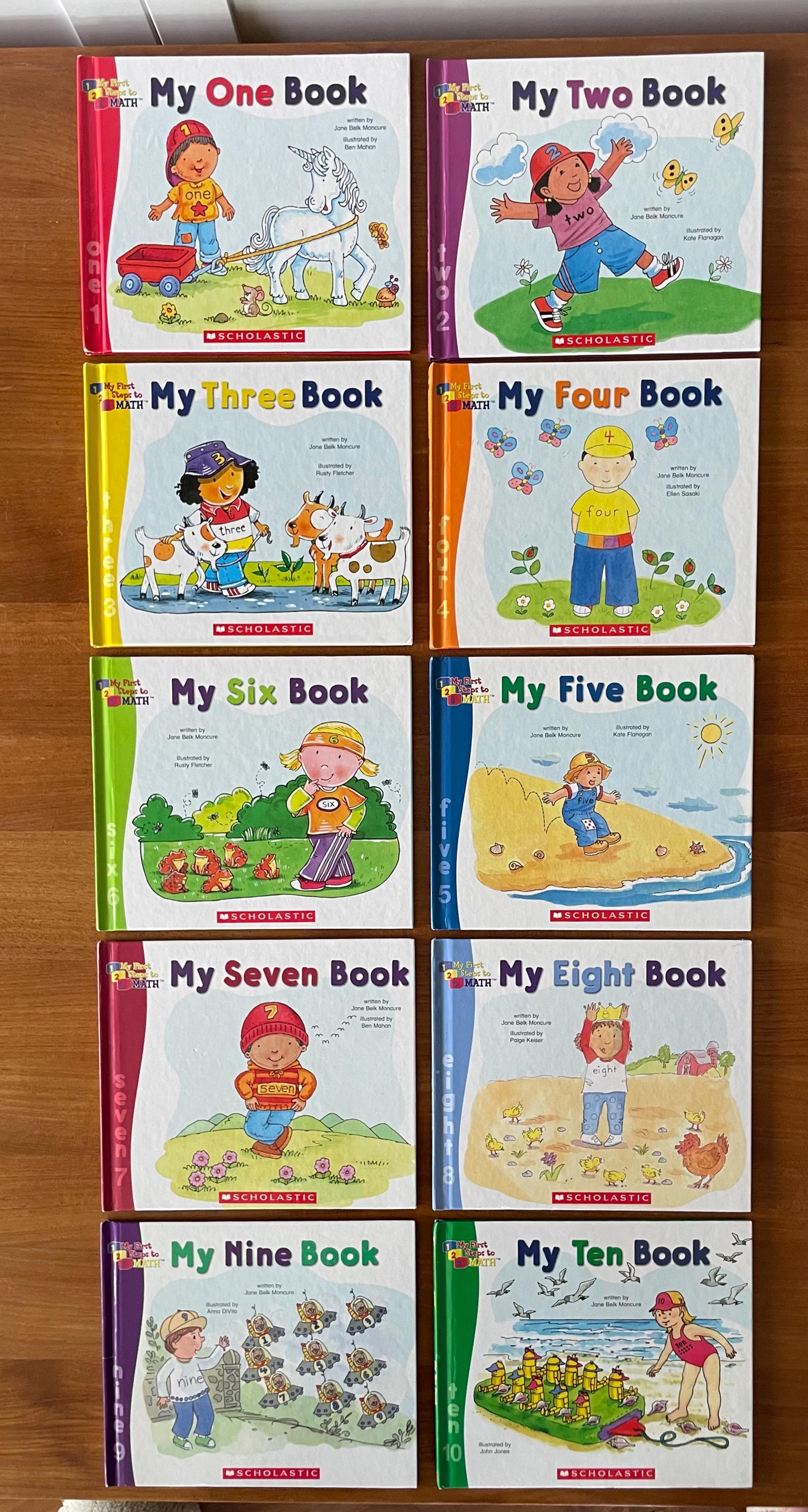 Complete Set My First Steps To Math 10 Books Number 1 -10 Jane Belk Moncure Children Kids Books Simple Numbers Counting Words Pictures Gift