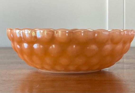 Vintage Fire King Peach Luster Bubble Bowl Set: Anchor Hocking