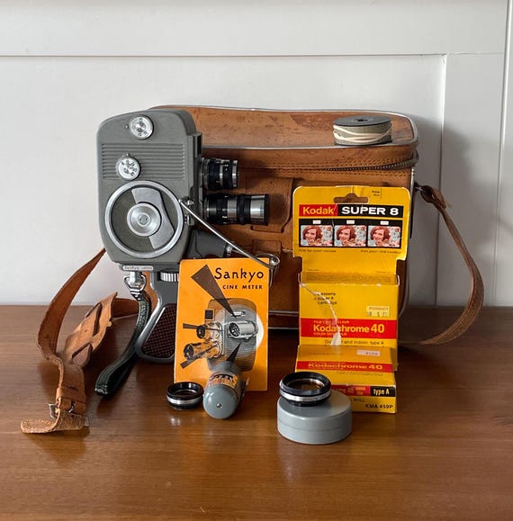 1950s Sankyo Japan 8mm Cine Camera With Pigskin Leather Case - Etsy