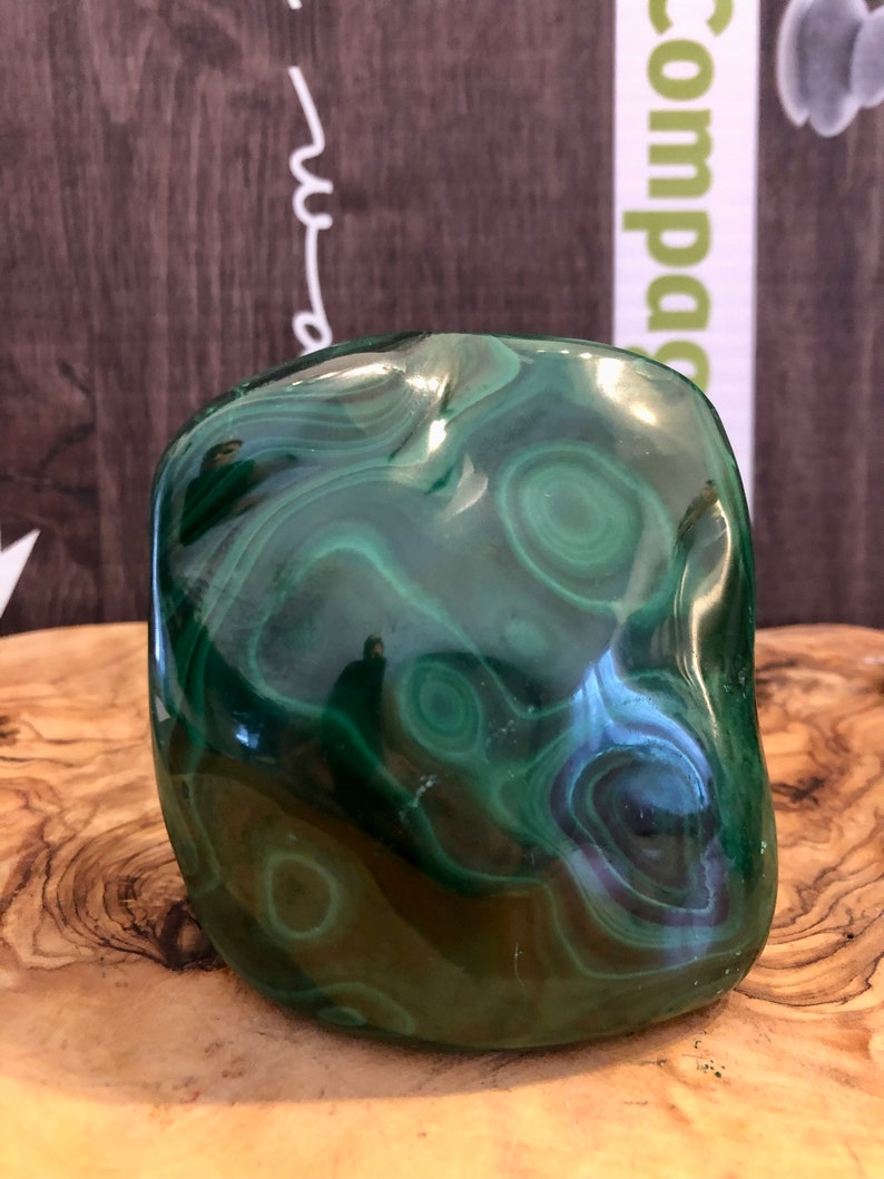 Energizing Malachite Free Form Dark Green Hue Boosts Self-Confidence with Stunning Patterns image 2