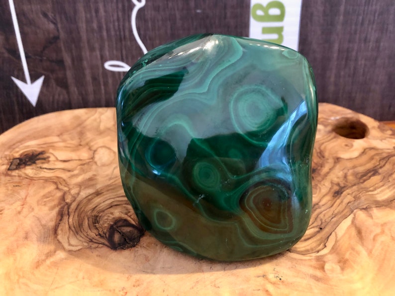 Energizing Malachite Free Form Dark Green Hue Boosts Self-Confidence with Stunning Patterns image 1