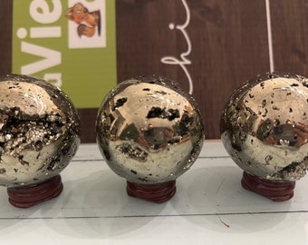 Large Sparkling Pyrite Sphere – Radiating Strength, Vitality, and Creativity, Unique Energetic Shield