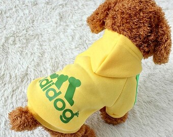 yellow Adidog sweater, lithotherapy dog sweater, with pouch for stone, yellow, ***FINAL SALE***