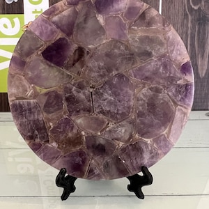 Enchanting Amethyst Crystal Plate Rare Natural Gem, Reiki Healing Decor, Spiritual Energy Enhancer image 1