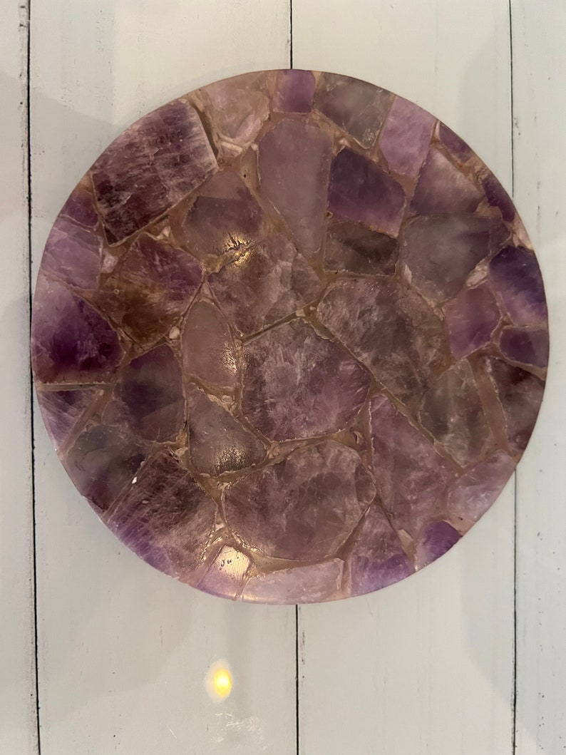 Enchanting Amethyst Crystal Plate Rare Natural Gem, Reiki Healing Decor, Spiritual Energy Enhancer image 6