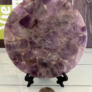 Enchanting Amethyst Crystal Plate Rare Natural Gem, Reiki Healing Decor, Spiritual Energy Enhancer image 3