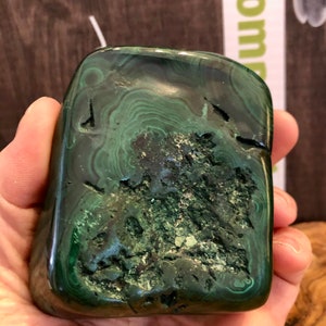 Energizing Malachite Free Form Dark Green Hue Boosts Self-Confidence with Stunning Patterns image 7