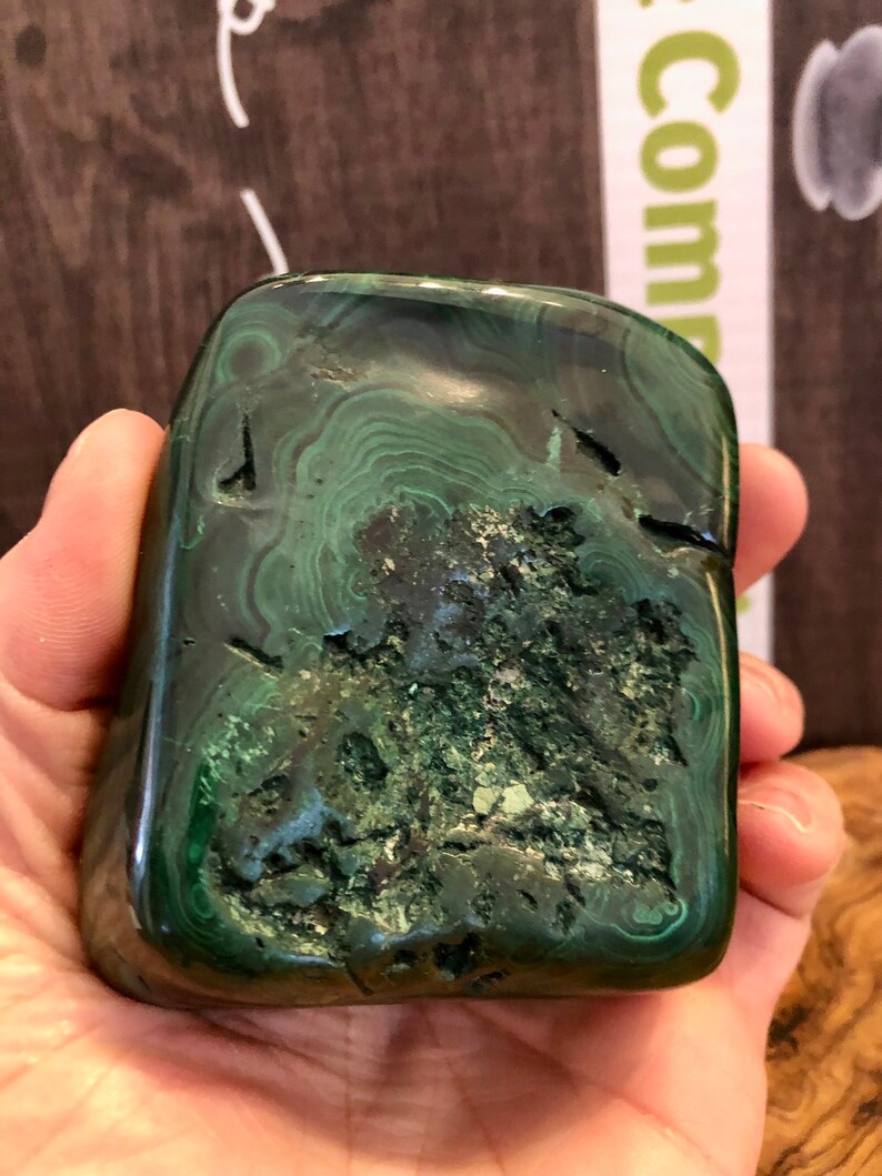 Energizing Malachite Free Form Dark Green Hue Boosts Self-Confidence with Stunning Patterns image 7