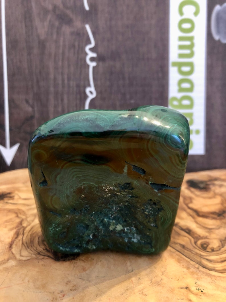 Energizing Malachite Free Form Dark Green Hue Boosts Self-Confidence with Stunning Patterns image 4