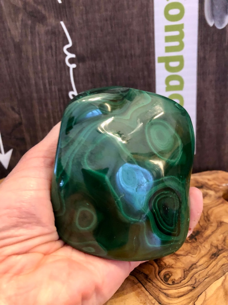 Energizing Malachite Free Form Dark Green Hue Boosts Self-Confidence with Stunning Patterns image 6