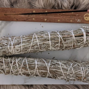 Mugwort Smudge Stick - Large 8"-9" Black Sage for Cleansing, Purifying, Protecting, and Earth Connection
