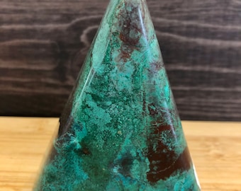 Polished Chrysocolla Triangle – Positive Energy Stone for Strengthening Friendships