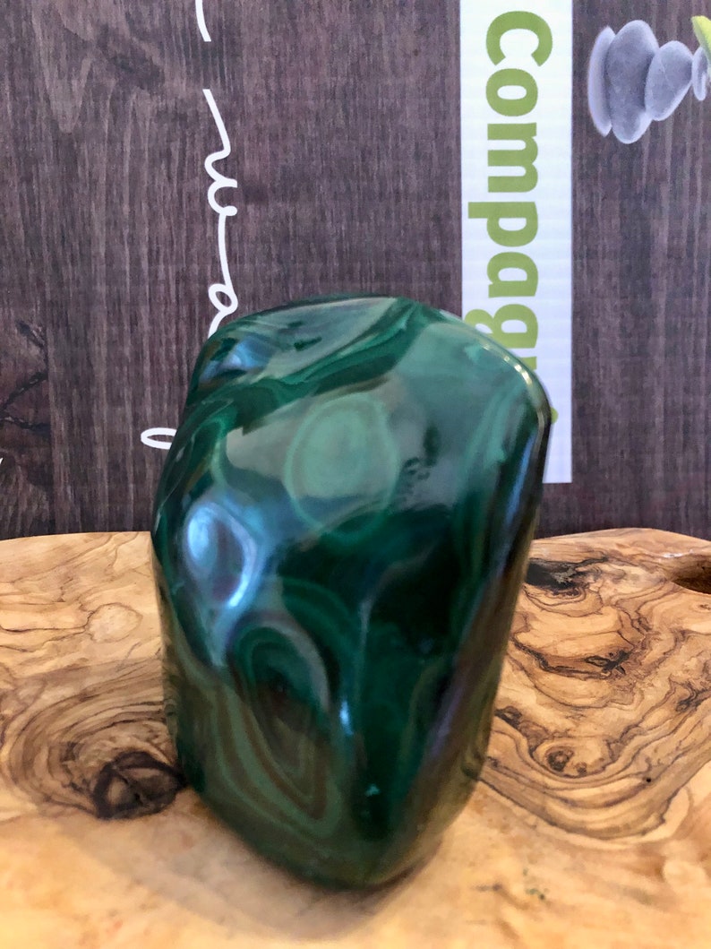 Energizing Malachite Free Form Dark Green Hue Boosts Self-Confidence with Stunning Patterns image 5