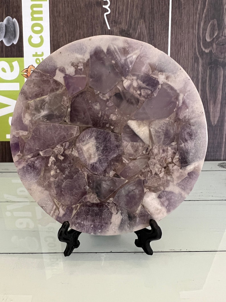 Enchanting Amethyst Crystal Plate Rare Natural Gem, Reiki Healing Decor, Spiritual Energy Enhancer image 2