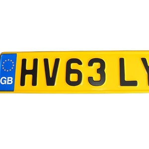 UK Euro European United Kingdom License Plate Number Plate Embossed Custom Personalized Great Britain Metal Plate Made in EU with Your Text