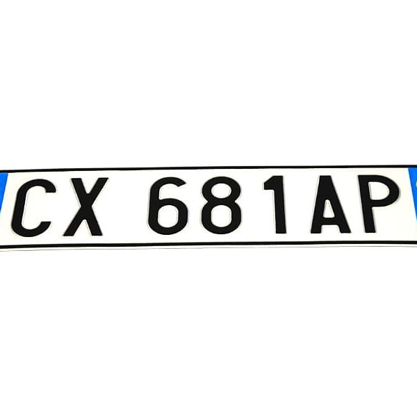 Italy Euro European Italian License Plate Number Plate Embossed Custom Personalized Metal Plate Made in EU with Your Text