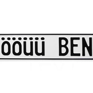 Placa de carro alemã, europeia, em relevo, personalizada, feita na UE com seu texto