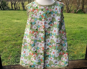Atemberaubende grüne Floral Print Reversible Kleid