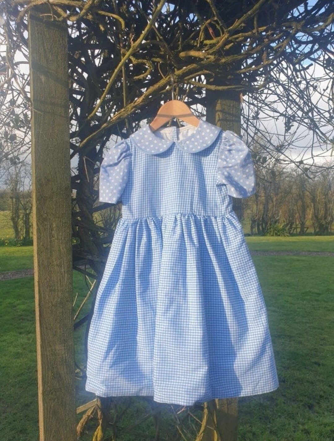 Blue Girls School Summer Dress Etsy