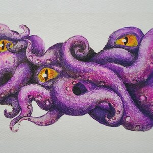 Infinite Octopus - 5x7 High Quality Print -  Octopus -  Wall Art - Home Decor