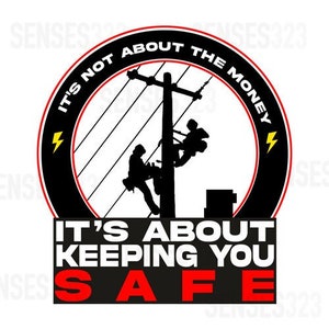 Lineman keep you safe sticker | Lineman Sticker | Family Crew | Gift for Husband, Boyfriend, Hard Hat, Lunchbox Toolbox, Hard hat sticker