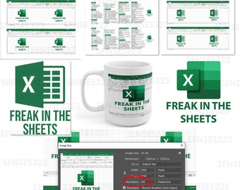 Mug template freak in the sheets design | Excel spreadsheet png | Funny freak in the sheets digital file download